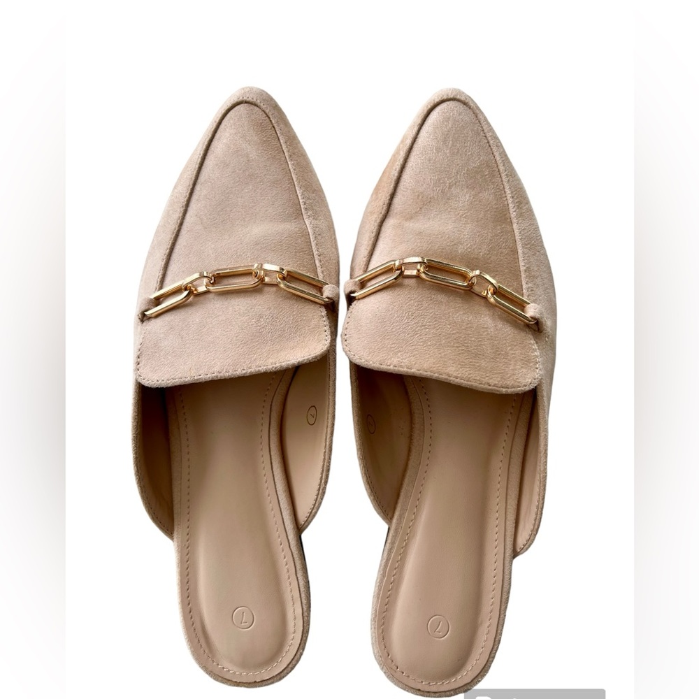 Juliet Holy Womens Mules Pointed Toe Flats Slip on Backless Loafers Slides